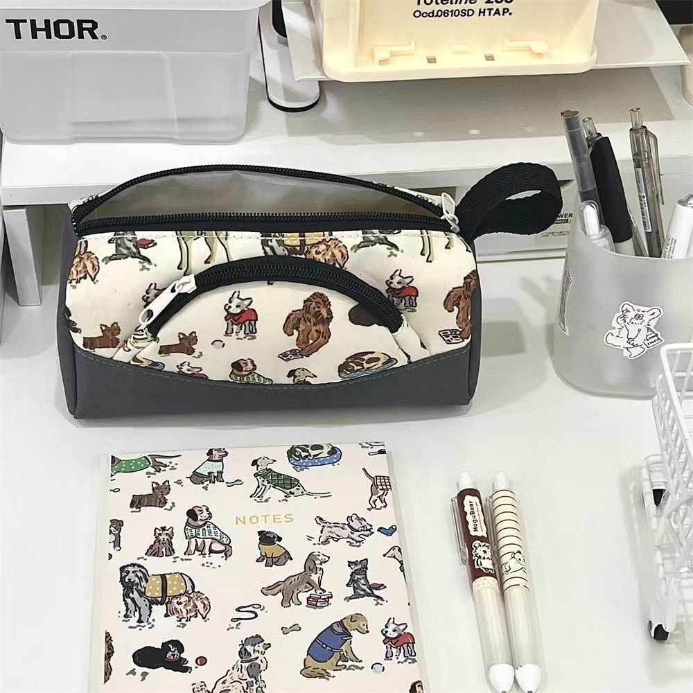 Storage Bag Pencil Case Cute Puppy Dog Pen Bag School Supplies Stationery Bag  Students Stationery