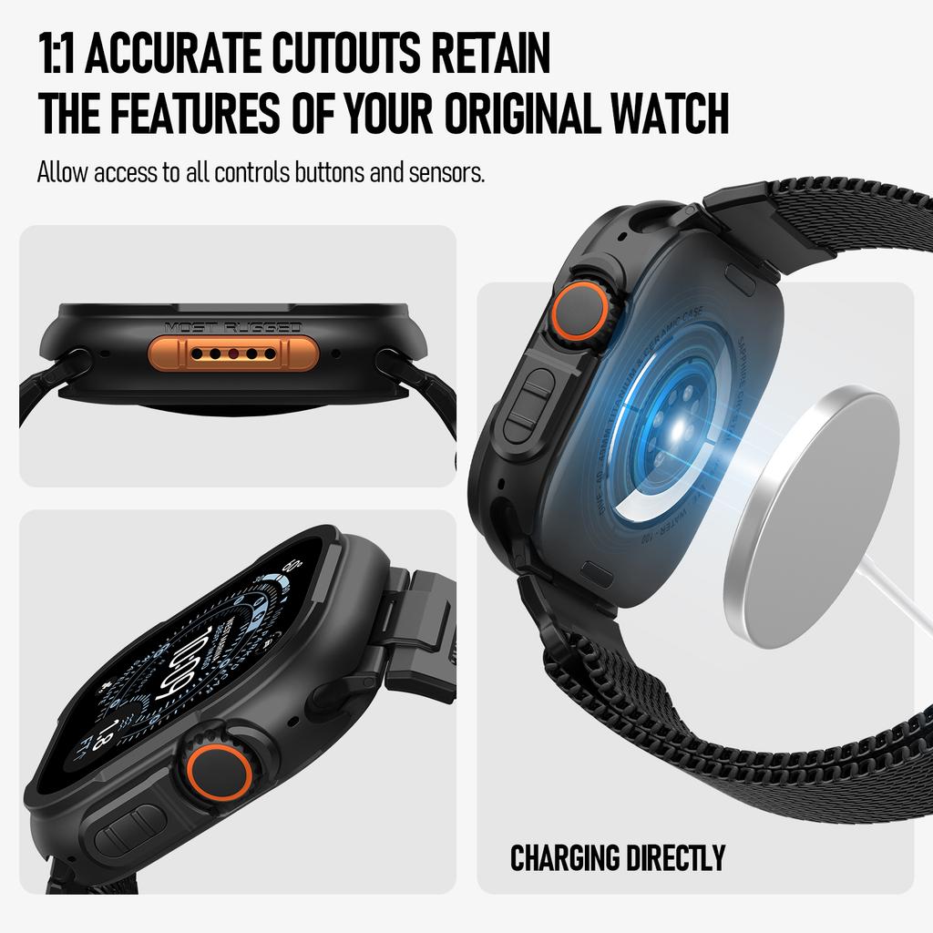 Чехол для Apple Watch Ultra 3 2 49 мм Прочный защитный бампер с защитой экрана Роскошная крышка из цинкового сплава iWatch Ultra2 49 мм