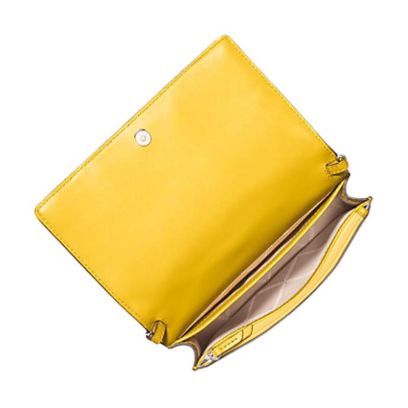 MICHAEL KORS Jet Set Handwoven Leather Shoulder Crossbody Bag Medium Women Dandelion Yellow