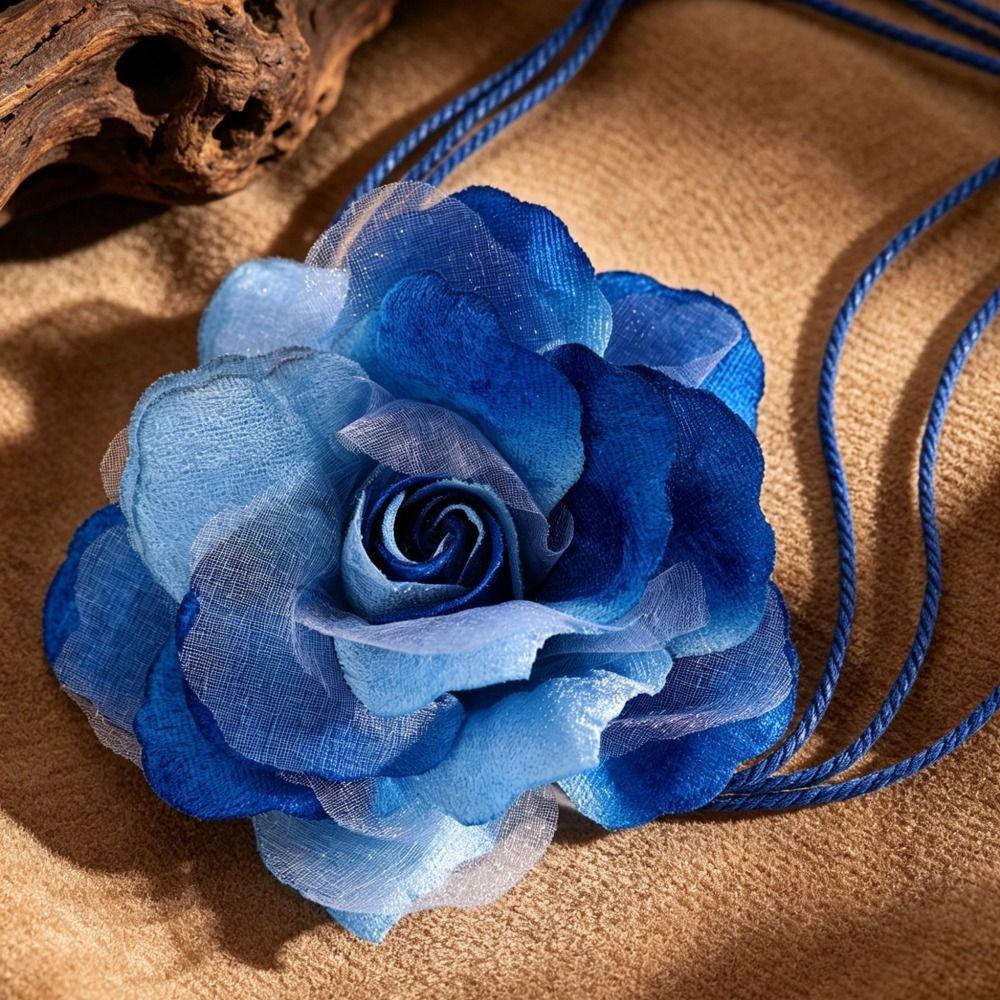 Ethnic Style Flower Waist Chain Vintage Weave Rope Belt Bohemian Waistband  Dress Accessories