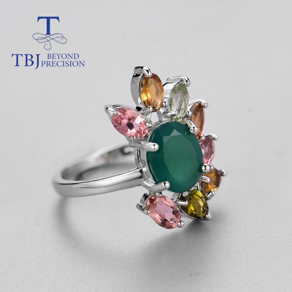Роскошные серьги-кольца с многоцветным турмалином и натуральным зеленым агатом, комплект ювелирных изделий из стерлингового серебра 925 пробы, ювелирные изделия, подарок на годовщину