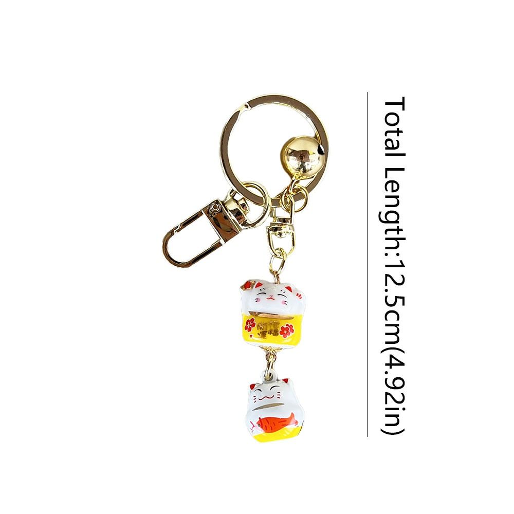Bell Pendant Maneki Neko Key Chain Zinc Zinc Alloy Lucky Cat Pendant Cute Cartoon Key Charm Women