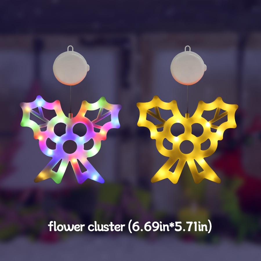 LED Christmas Atmosphere Decoration Suction Cup Light, Can Adsorb Glass and Hang, Color Light/warm Light Optional