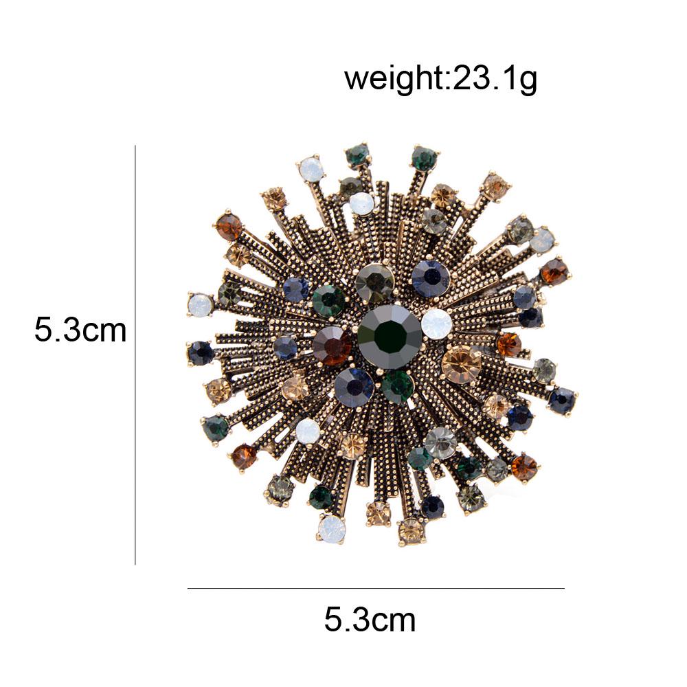 Rhinestone Vintage Flower Brooch Ladies Coat Elegant Brooch High Quality Jewelry Autumn Pin