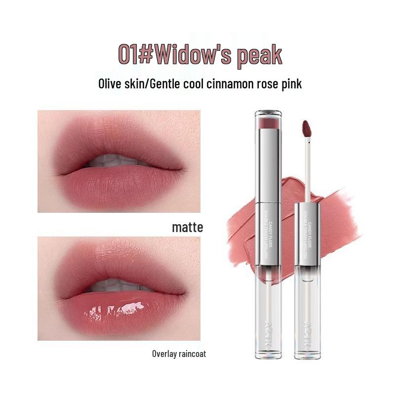 AZTK Водный блеск для губ с зеркальным эффектом: Увлажняющий, Стойкий Нюдовый, Двусторонний Блеск для Увеличения Объема Губ.