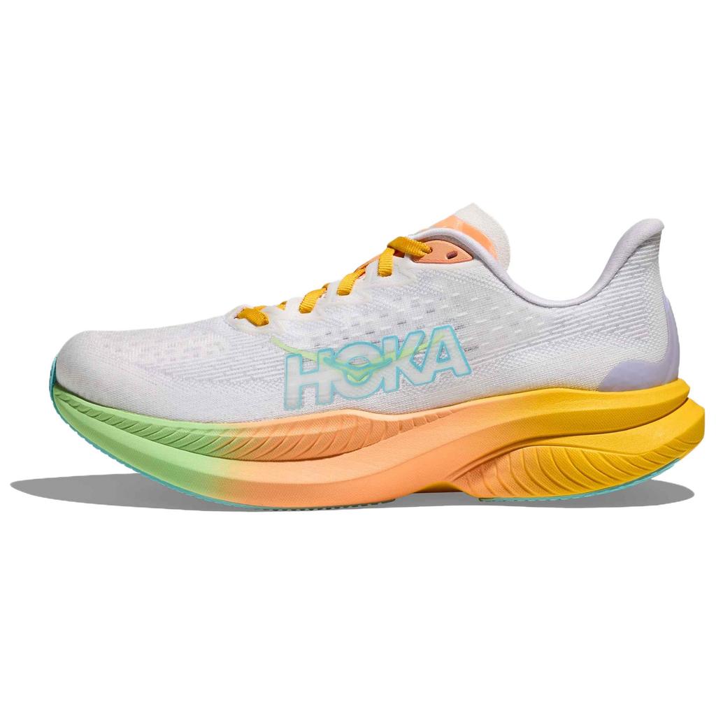 HOKA One One Mach 6 Fashion Comfortable Breathable Low Top Running Shoes Women Running Shoes White Orange 1147810-FTST