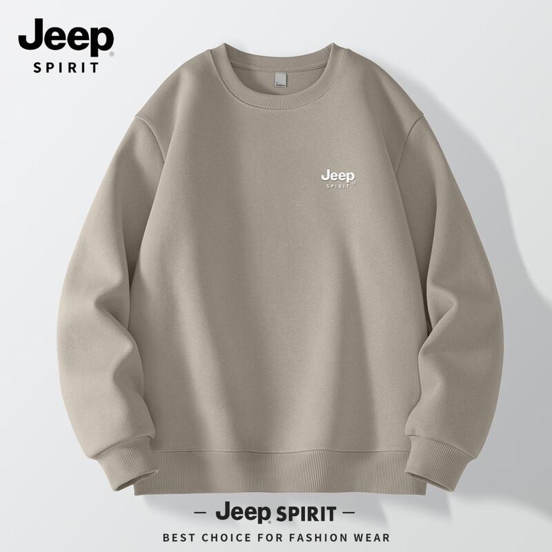 Мужская толстовка JEEP SPIRIT 2025 Осень с 3D-логотипом и круглым вырезом