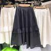 Французская легкая роскошная текстура плиссированная жаккардовая юбка элегантный темперамент нерегулярные оборки края сращивание a-word длинная юбка