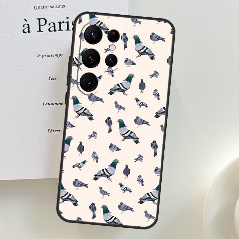 Чехол для телефона 'Голуби' для Samsung Galaxy S24 S25 Ultra S9 S10 S20 S21 S22 S23 Plus S24 FE Защитная оболочка