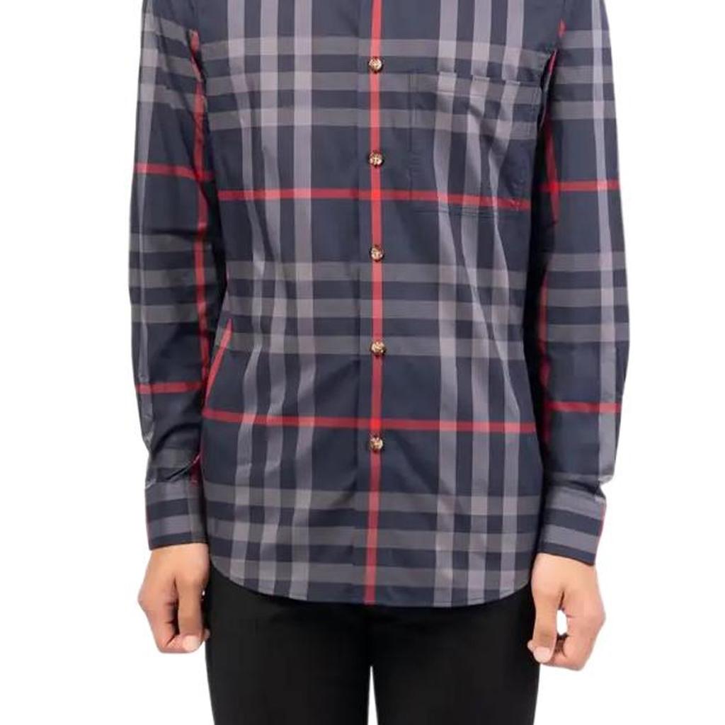 Burberry Shirts Men's Gray Lapel Moderate Other 80929141