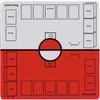 Dnoymab Full Size Playmat Card Game Rubber Playmat for 2 Players with Non-Slip Storage Bag 60x60cm (2mm Red/White)