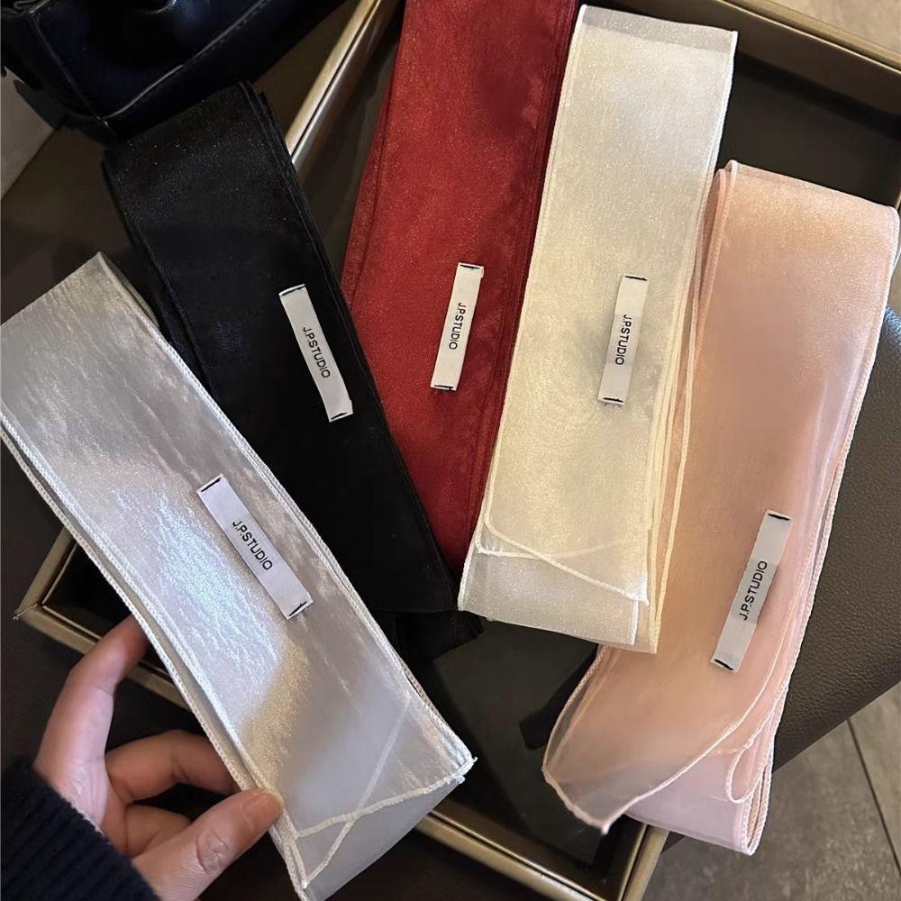 Silk Material Silk Scarf Thin Long Narrow Scarf Fashion Decorative Scarf  Women