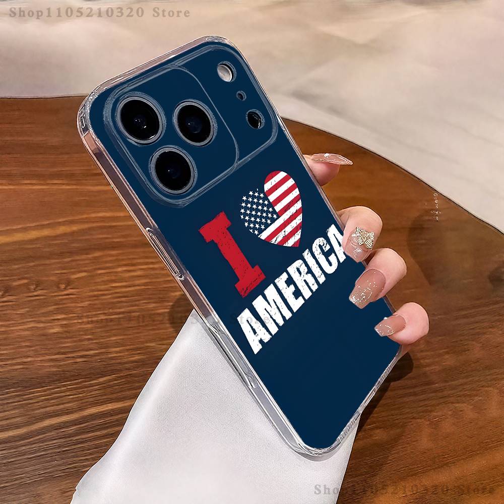 Чехол для телефона Флаг США Америка Для iPhone 17,16,11,15,13,14,12,Air,Mini,Plus,Pro,Max,Plus,E Прозрачный Мягкий чехол