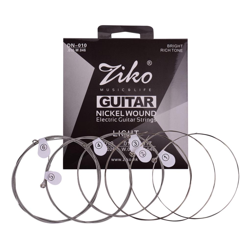 ZIKO Normal Light Guitar Strings for Electric Guitars Hexagonal Core Namo Coating Nickel