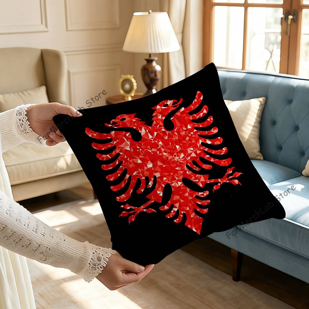 Illyrian Albania Flag Logo Cushion For Bedroom Car Coffee Shop Room and Living Room Sofa Decorative Pillow Cover Case