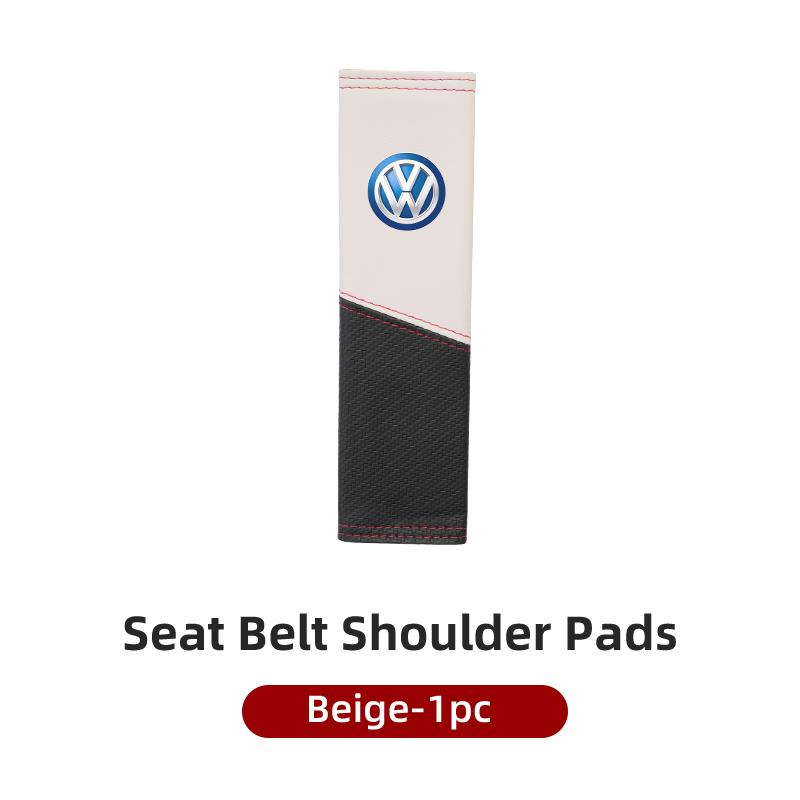 CUP1 Car Seat Belt Cover Safety Belt Two-colour Splicing Shoulder Protection Pads For VW Tiguan CC Jetta Polo Passat T-ROC Touareg