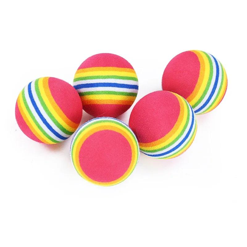 10/20pcs EVA Rainbow Cat Toys Ball Interactive Cat Dog Toy Play Chewing Rattle Scratch Ball Training Balls Pet Toys Cat Supplies