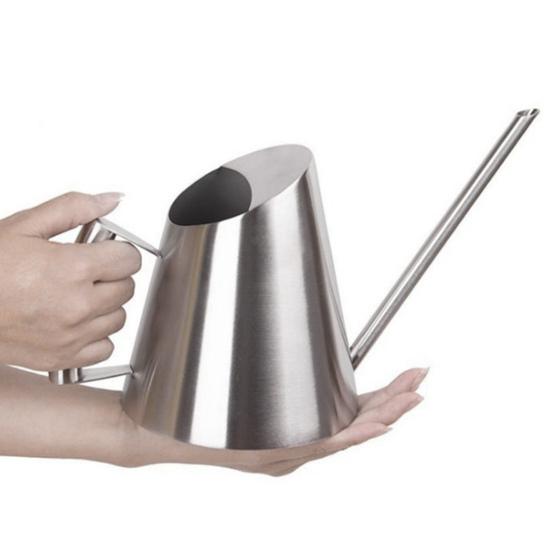 Лейка большой емкости, 900 мл, многоразовая, металлическая, из нержавеющей стали, с длинным носиком, лейка, садовые принадлежности