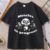 Muscular Panda Lifting Weights TShirt for WOMEN Gym Humor Panda T Shirt Funny Workout Clothes Soft Breathable Graphic Tee Tops