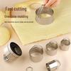 Stainless Steel Biscuit Mold & Cookie Cake 5-Piece Set with Hanging Basket Handle Mousse Ring Baking Tools