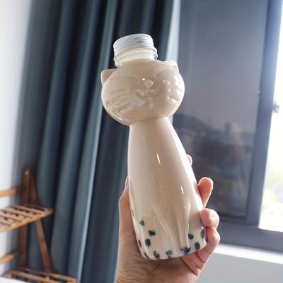1 шт. Кавайная бутылка для воды с котиком для молочного чая, кофе, сока, портальная чашка для питья, домашняя прозрачная бутылка для сока, напитков