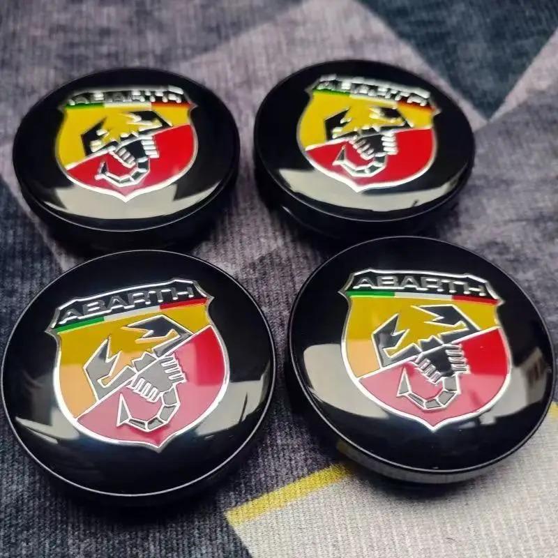 4PCS 60mm Car Wheel Hub Cover Emblem Sticker Accessory For Fiat Abarth 500 Tipo FR Panda Argo Freemont Viaggio Bravo Punto Doblo