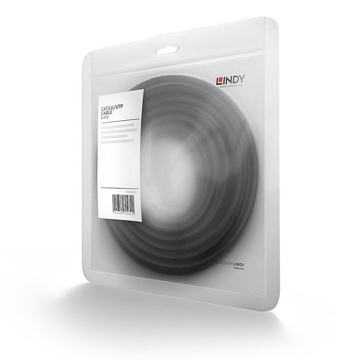 Lindy Cordon de raccordement RJ-45 (M) pour RJ-45 (M) 1 m UTP CAT 6 moulé, sans crochet noir