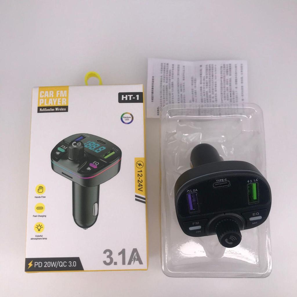 Автомобильный Bluetooth-приемник и FM-передатчик серии HT с MP3, звонками без помощи рук и быстрой зарядкой в автомобиле