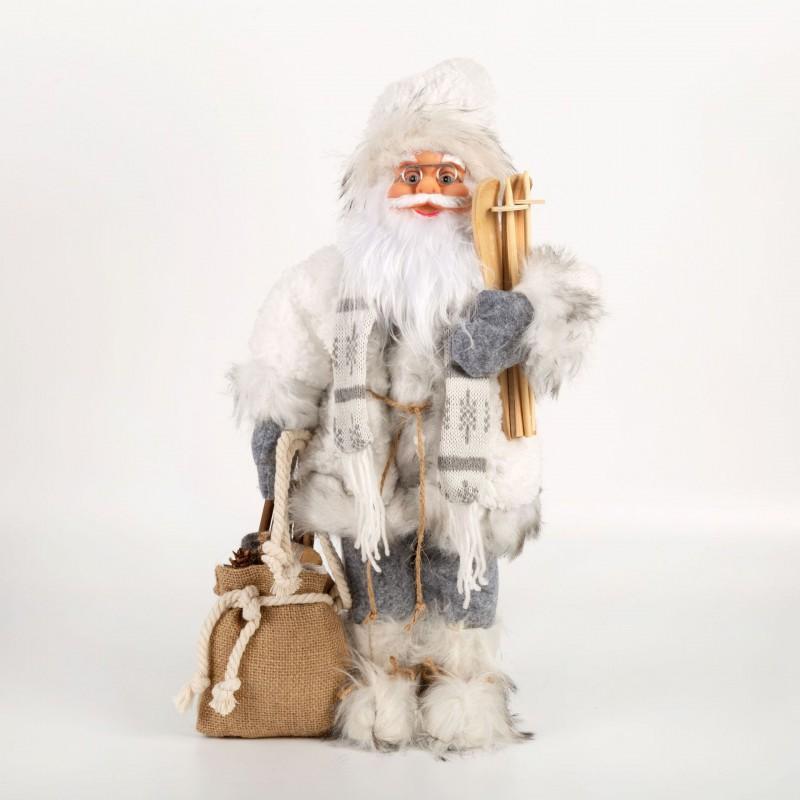 Nordic Style White Santa Claus Figurine On Skateboard Christmas Decor Cartoon Home Ornament 30-120cm