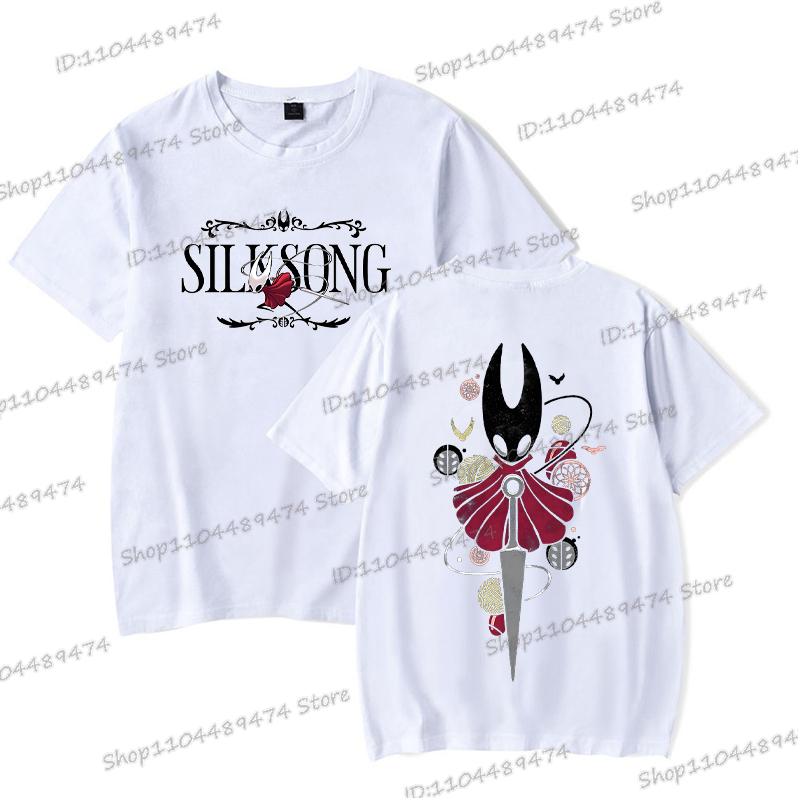 Hollow Knight Silksong Смешные Игровые Футболки Мужские Женские С Круглым Вырезом С Коротким Рукавом Y2K Топы Мультяшный Стиль Hollow Knight Унисекс Футболка