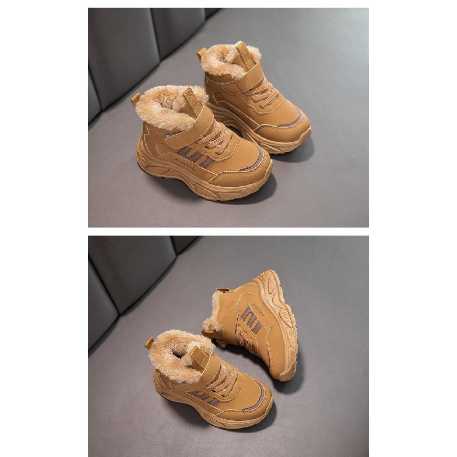 Девочки Хлопковая обувь Зимняя на флисовой подкладке Утолщенная Новая Детская Теплая Спортивные Короткие Ботинки Девочек Волшебные Кроссовки Трендовые