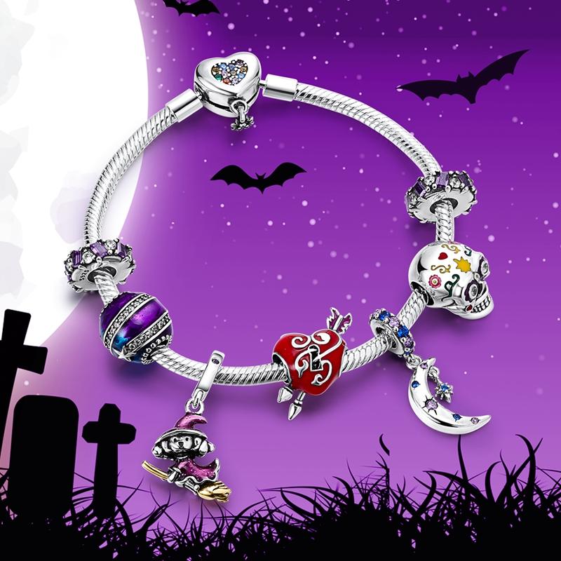 Halloween Charm Charms Witch Skeleton Teapot Jack Pendant Beads Fit Fashion Style Bracelet Necklace Jewelry Gift