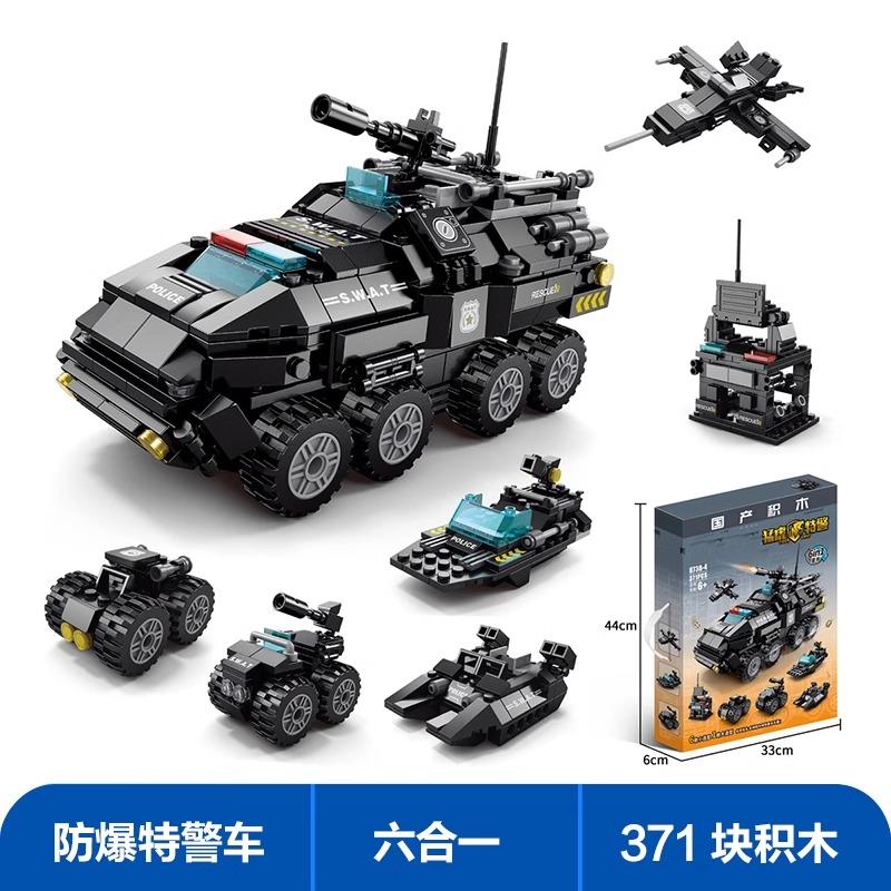 8 в 1 SWAT Тигр Строительные блоки Бронеавтомобиль Боевой Военный Конструктор Детский Сделай сам Сборка Подарок на День рождения Рождество