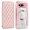 Applicable To Google 8A Rhombus Magnetic Flip Leather Case Anti-theft Brush PIXEL10PROXL Card Protective Case