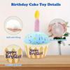 8Inch Dog Birthday Cake Plush Toy with Squeaker Blue Pink Cupcake Design Perfect Gift for MediumLargeSmall Dogs Puppies Durable Chew Toy