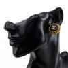 CHANEL COCO Mark Earring vintage black Plated Gold 28.5g Women Used