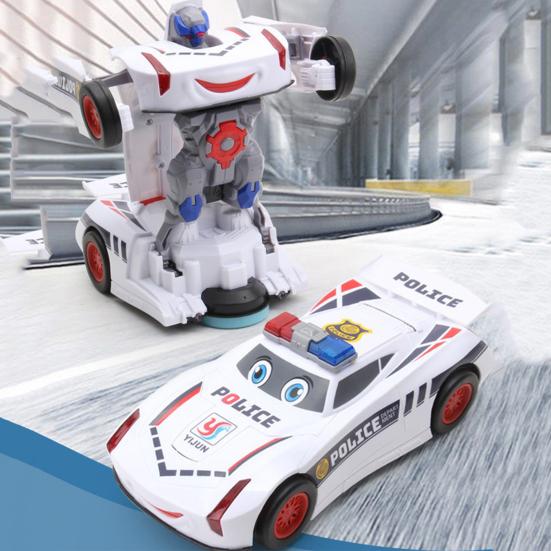 Электрический трансформирующийся робот-автомобиль, игрушка с музыкальным светом, автоматическое преодоление препятствий, деформация для детей