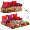 2 Seater Modular Pouf Patchwork Fabric