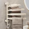 Wall-Mounted No-Drill Rotating Towel Rack and Shelf for Bathroom Storage
