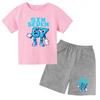 Kids Trend 67 Number Six Seven Print Coat Cool Summer T-shirt 3-12Yrs Cartoon Short-sleeved+Shorts Boys Girls Sports Casual Set