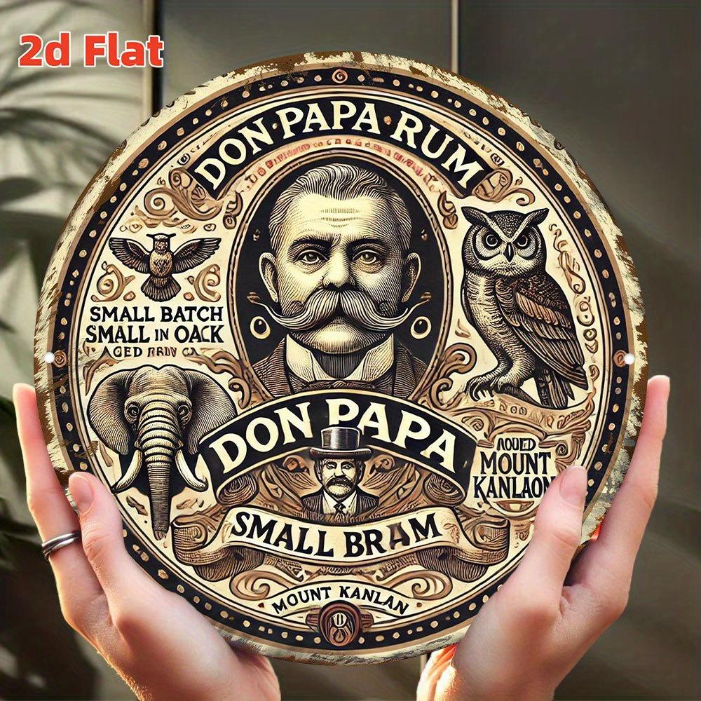 Винтажный ром Don Papa Малая партия Ретро Потертый Декоративный дизайн с портретом Сова Слон Гора Канлаон Акценты Ре мажор