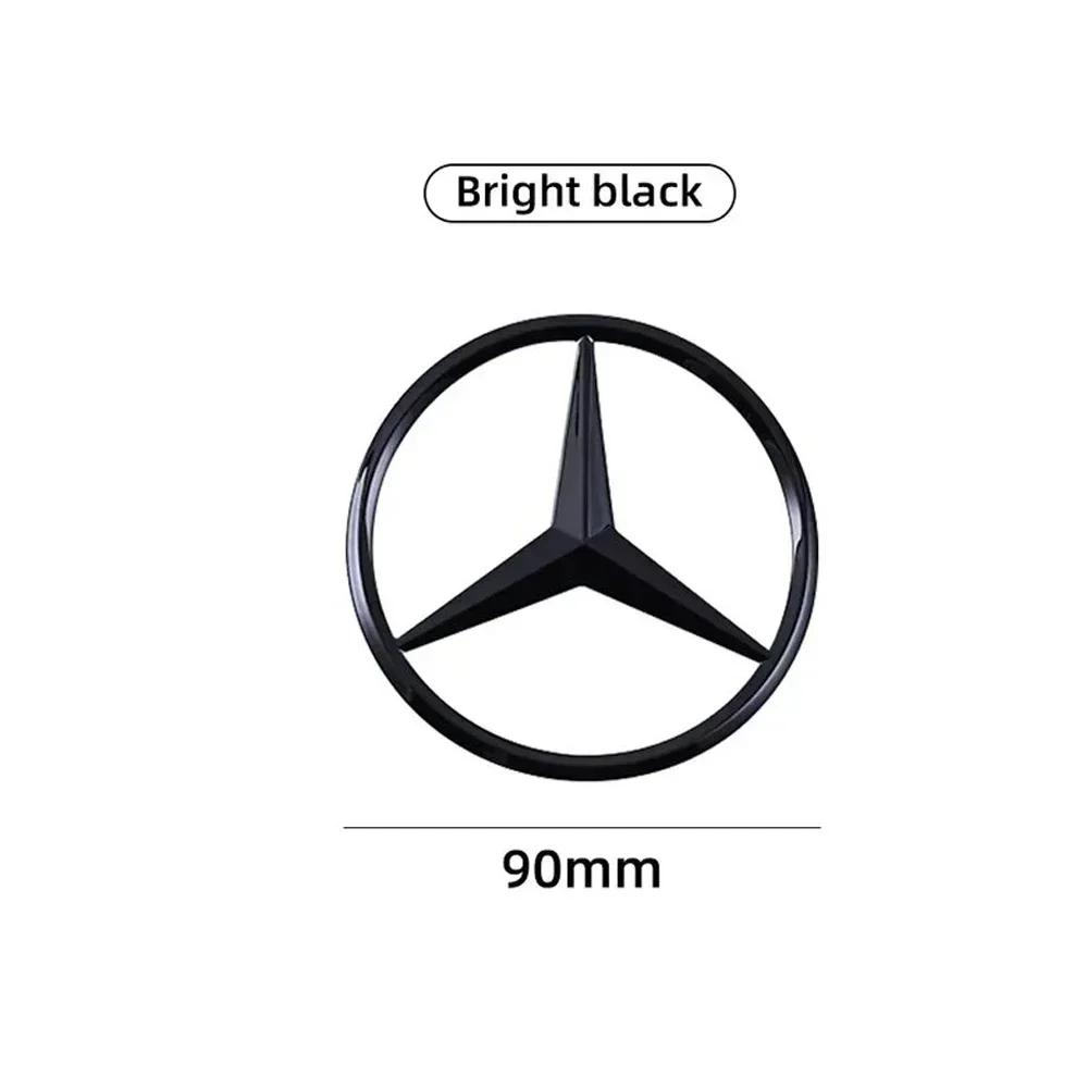 90mm Car Rear Trunk Middle Badge Emblem Sticker Decal Mercedes Benz AMG W203 W211 W204 W210 W212 Cla W205 W213 CLA CLK CLS ML
