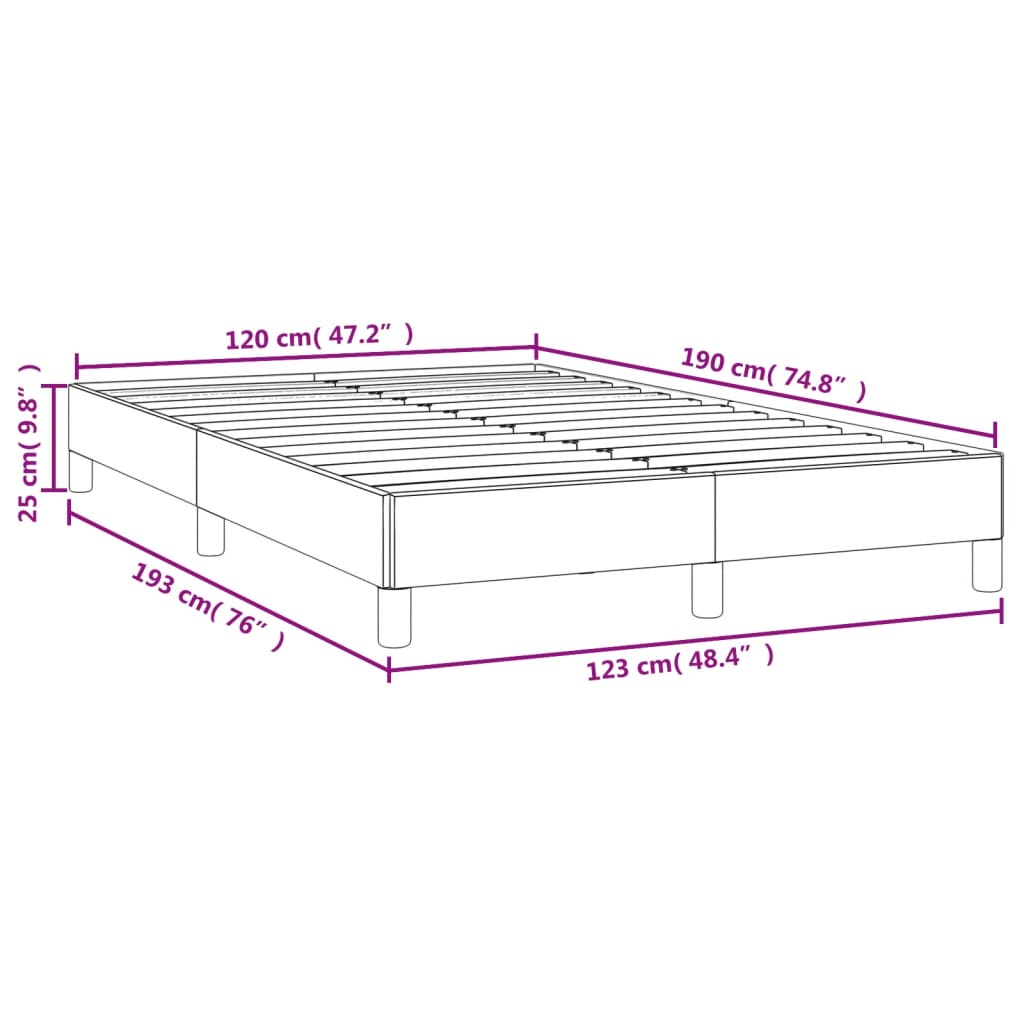 Bed Frame without Mattress Gray 120 x 190 cm Faux Leather