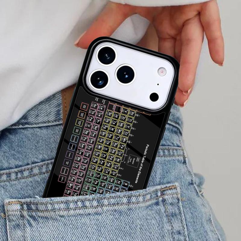 Chemistry College Periodic Table Science Phone Case for iPhone 16e 15 14 13 12 17 Pro Max Plus Air 17pro Cover Coque