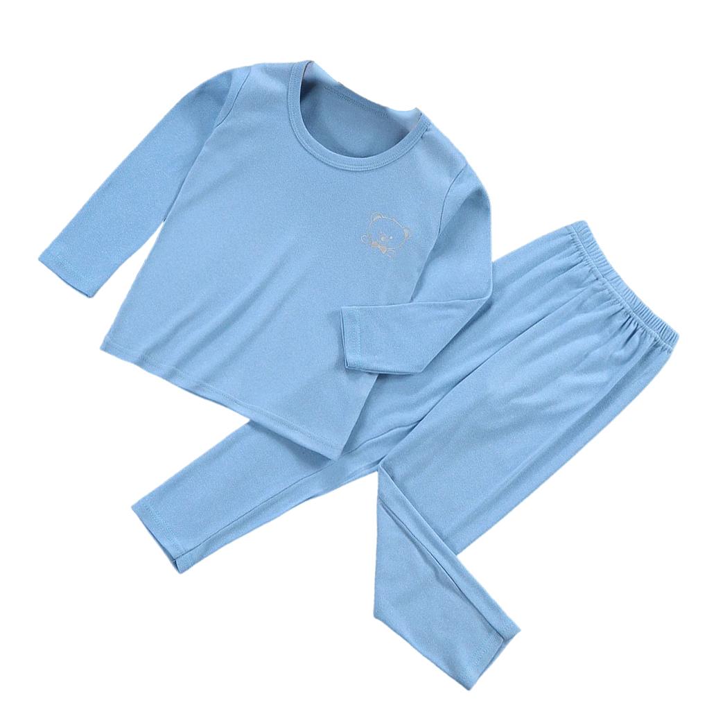 Kids Thermal Underwear Elastic Long Sleeve Round Neck Autumn Winter Home School Inner Wear Warm Tops Suit for Boys Girls