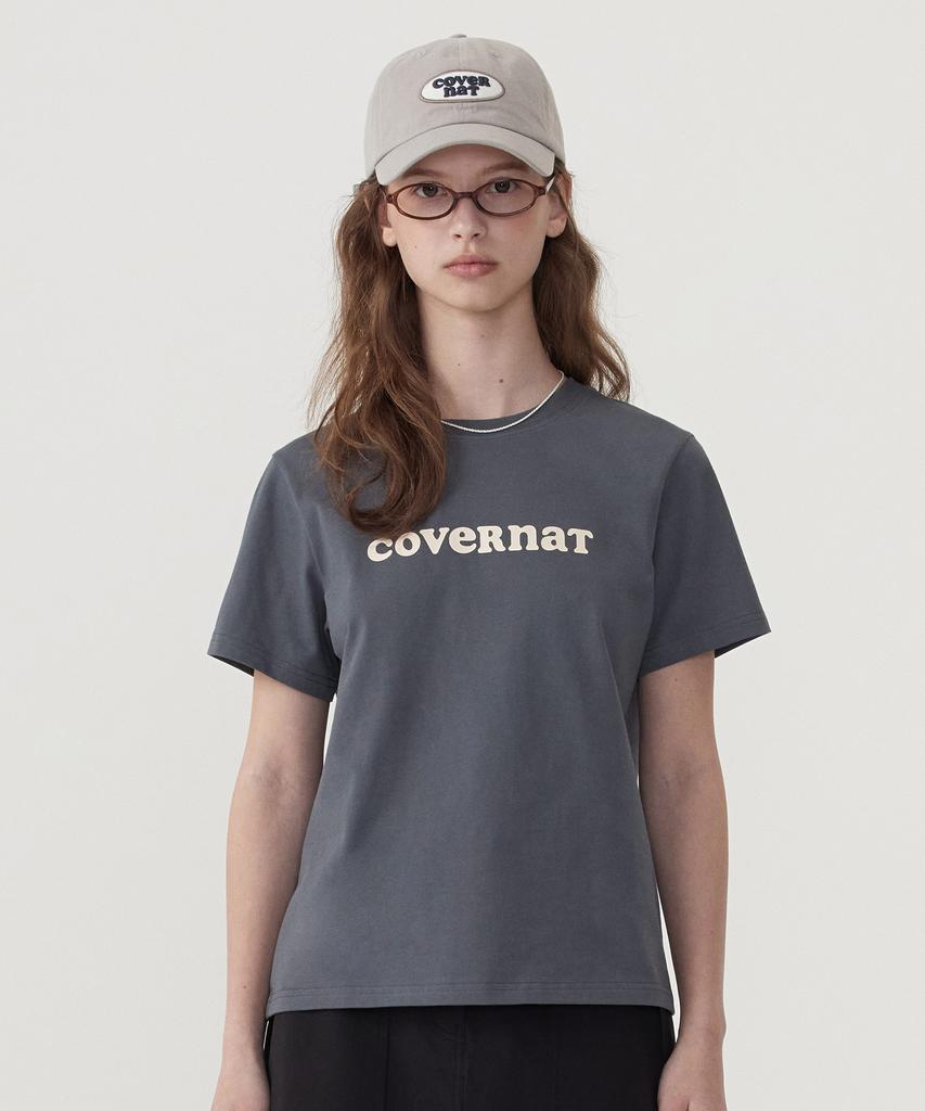COVERNAT WOMAN Cool Cotton Copper Logo T-Shirt Charcoal
