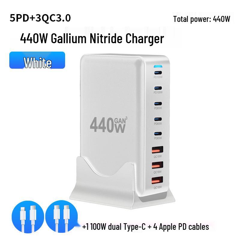 Многопортовое GaN USB-зарядное устройство 200 Вт: Быстрая зарядка PD100 Вт для мобильных устройств