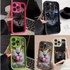 LZ3 Черный Кот Зеленый Глаз Силиконовый Чехол Для Телефона iPhone 11 13 14 15 16 Pro Max 7 8 16 Plus 12 mini XS Max XR Противоударный Задний Чехол