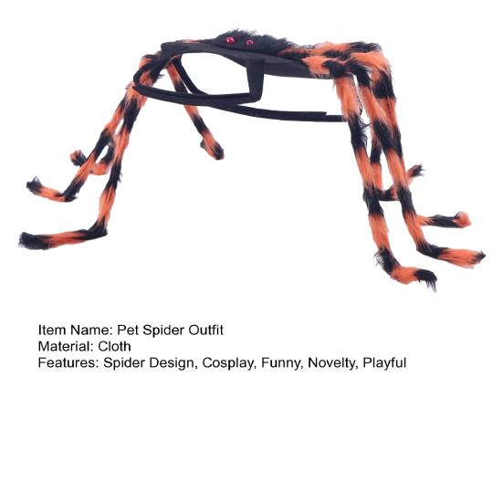 Adjustable Pet Spider Suit Halloween Costume for Dog Cat, Hairy Realistic Outfit Dress Up Party Accessory, Festival Fastener Buckle