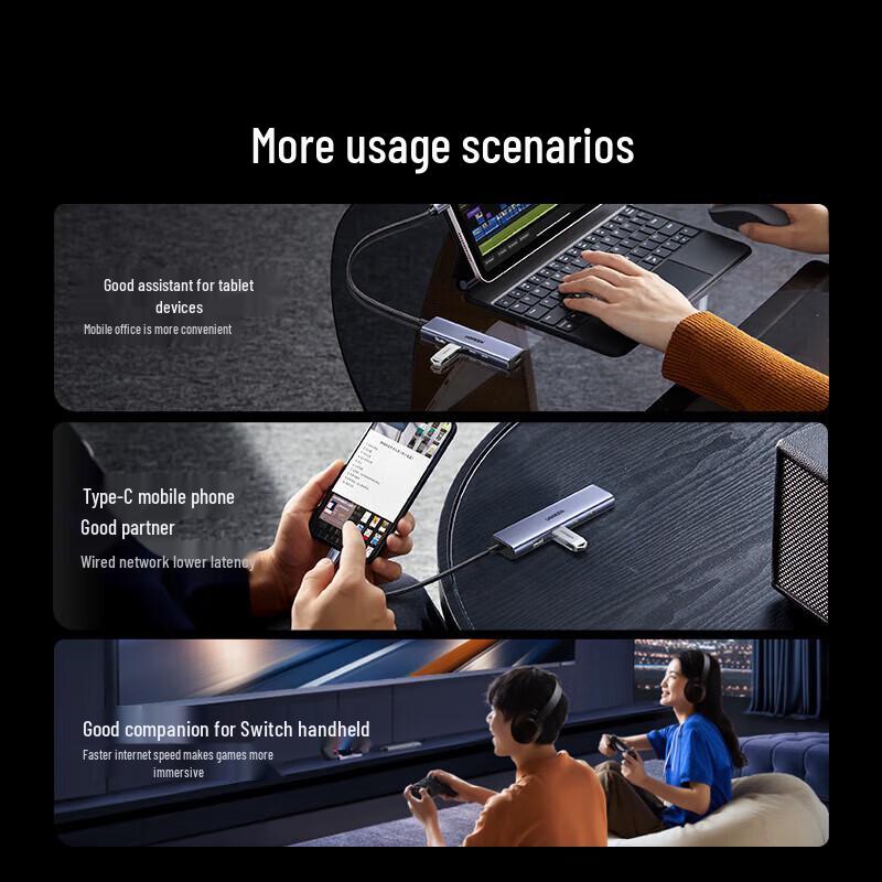 Ugreen USB-C хаб с гигабитным Ethernet и USB-портами